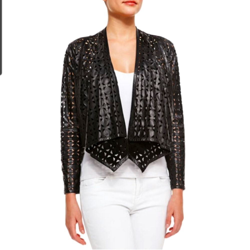 Milly Perforated Leather Jacket P